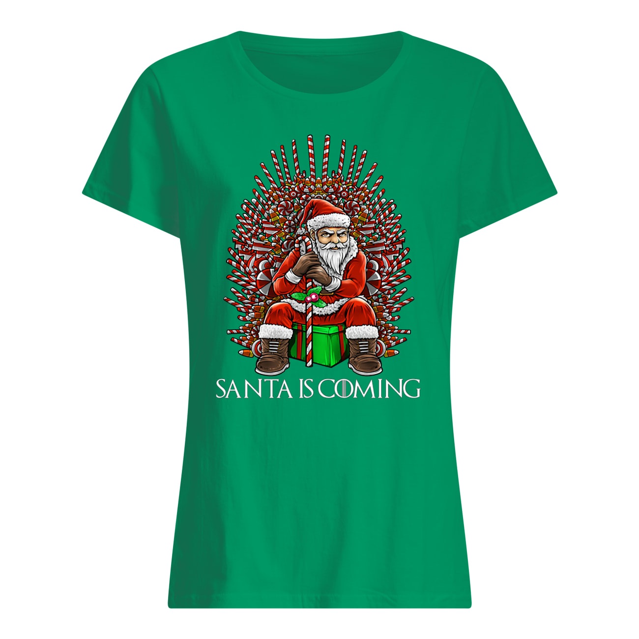 Santa is coming chirstmas womens shirt