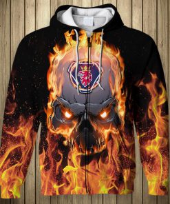 Scania ab skull fire 3d zip hoodie
