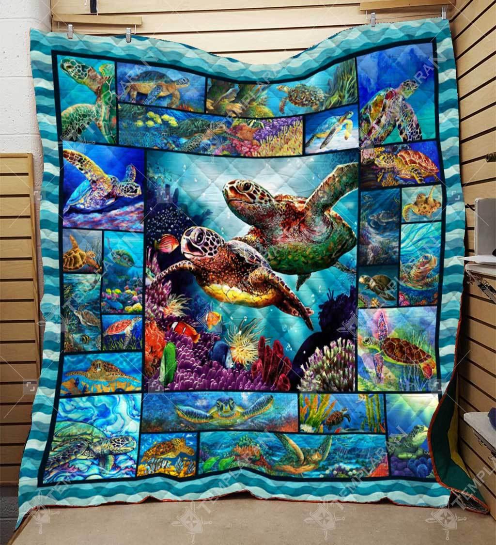 Sea turtle blanket - king