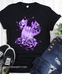 Sign language rose purple shirt