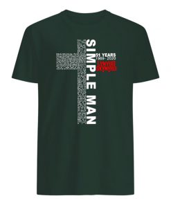 Simple man 51 years 1969-2020 lynyrd skynyrd mens shirt