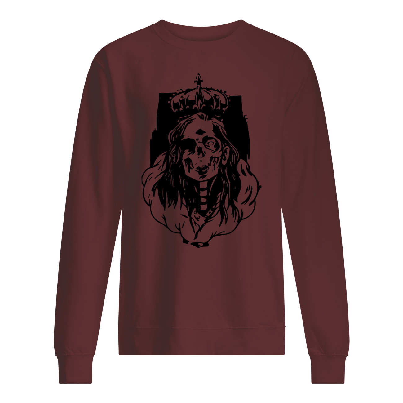 Skeleton queen horror halloween sweatshirt