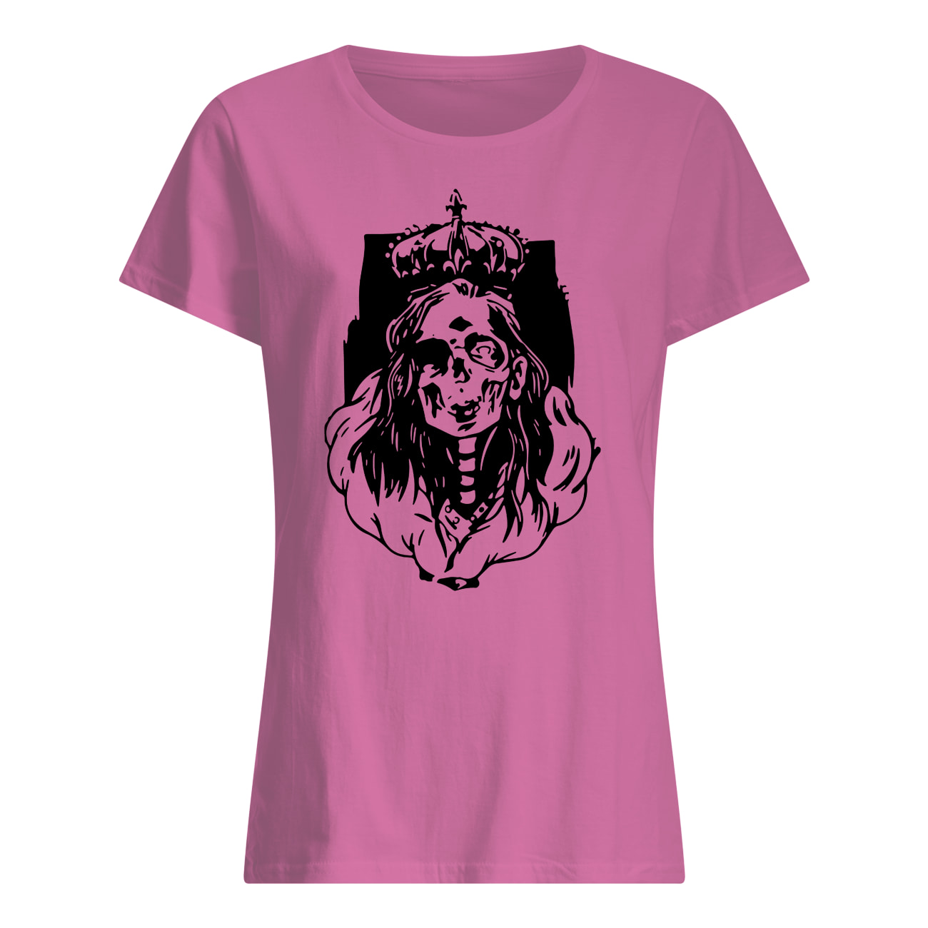 Skeleton queen horror halloween womens shirt