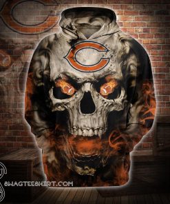 Skull chicago bears nfl 3d hoodie