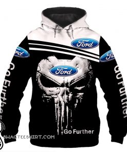 Skull ford car go further all over print hoodie
