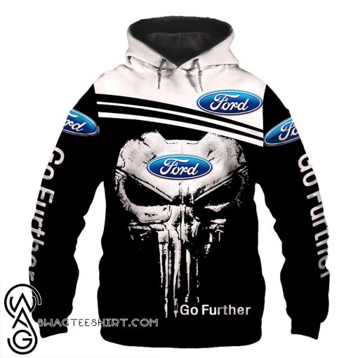 Skull ford car go further all over print hoodie
