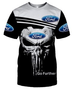 Skull ford car go further all over print tshirt
