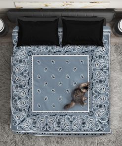 Slate blue bandana duvet cover bedding set - king