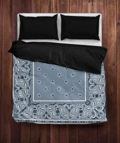 Slate blue bandana duvet cover bedding set - super king