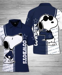 Snoopy dallas cowboys 3d polo tshirt
