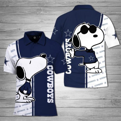Snoopy dallas cowboys 3d polo tshirt