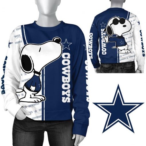 Snoopy dallas cowboys 3d sweatshirt