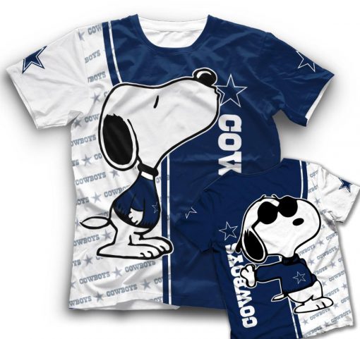 Snoopy dallas cowboys 3d tshirt