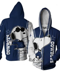 Snoopy dallas cowboys 3d zip hoodie