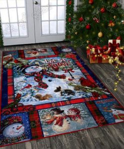 Snowman let it snow christmas living room rug 1