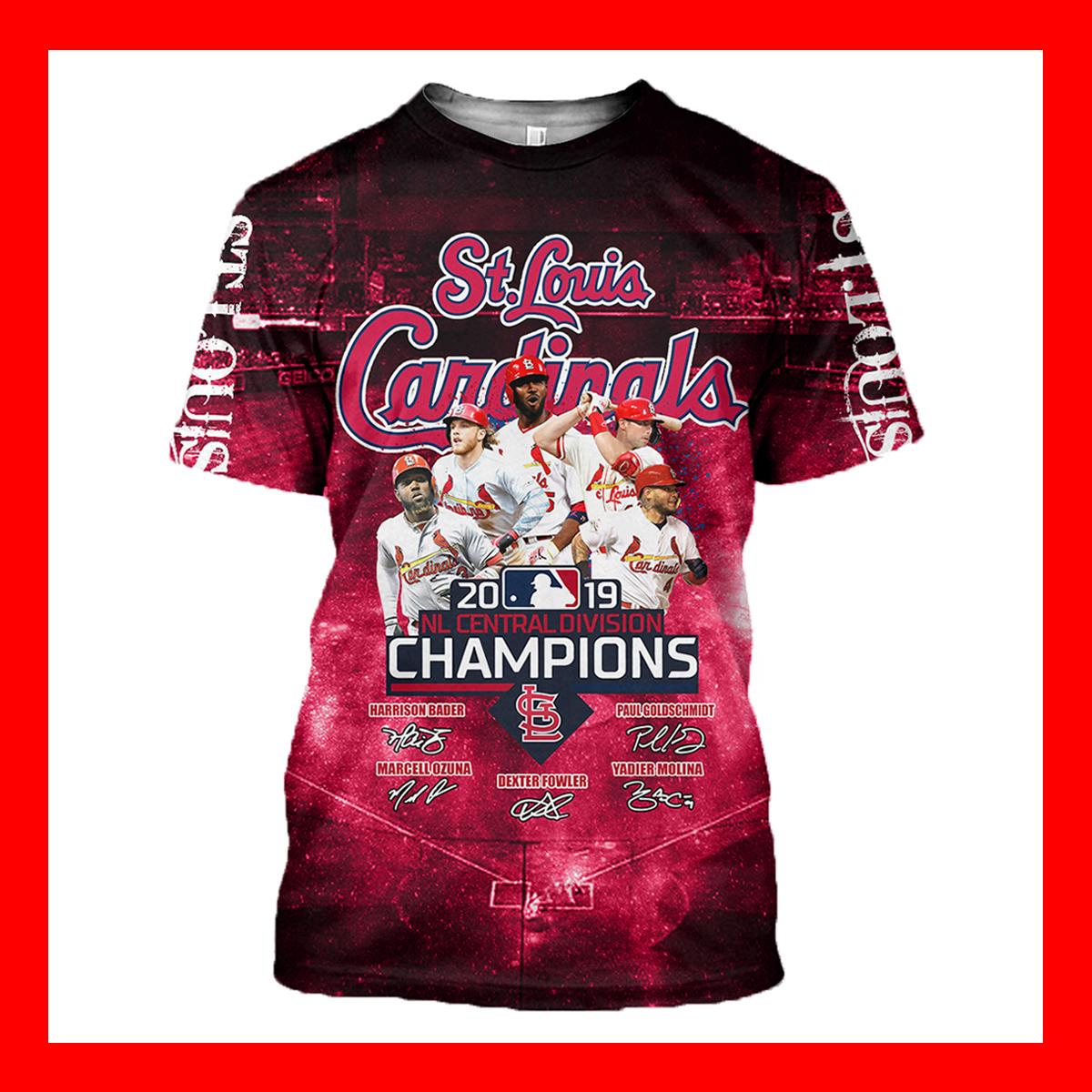 St louis cardinals 2019 nl central division champions 3d hoodie