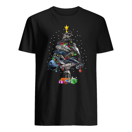 Star wars ships christmas tree mens shirt