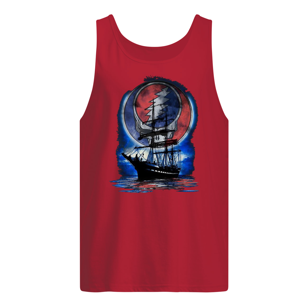Steal your face moon boat live beyond limits quote relaxing tank top