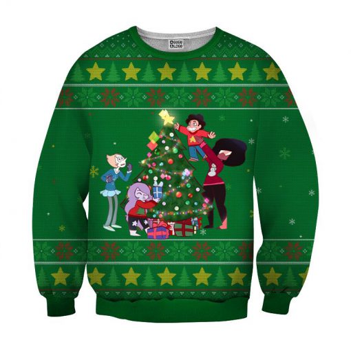 Steven universe the movie christmas 3d ugly sweater - green