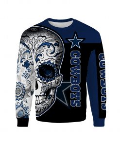 Sugar skull dallas cowboys all over print sweatshirt