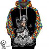 Sugar skull fairy autism awareness 3d hoodie