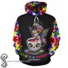 Sugar skull fairy it's ok to be different autism awareness 3d hoodie