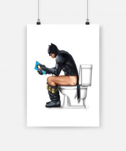 Superhero batman on the toilet poster - a4