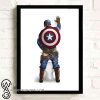 Superhero captain america on the toilet poster
