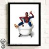 Superhero spider-man on the toilet poster