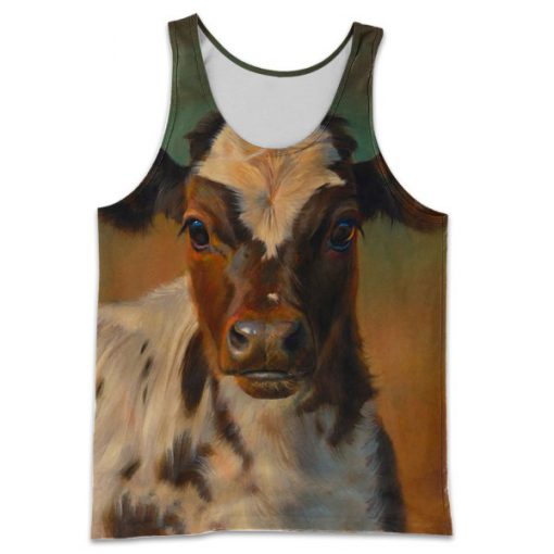 The beautiful cow all over print tank top
