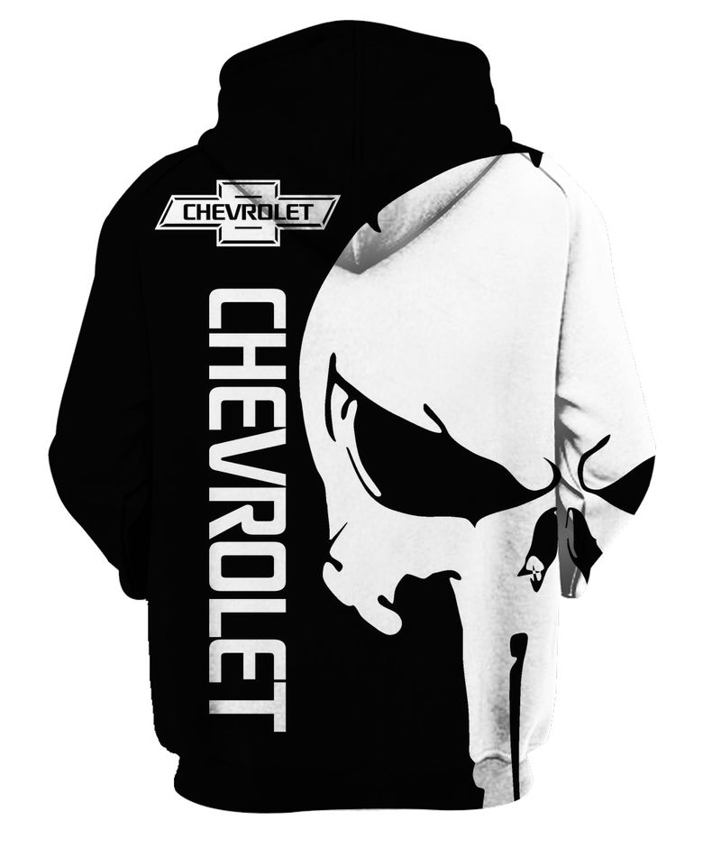 The punisher chevrolet 3d zip hoodie - back