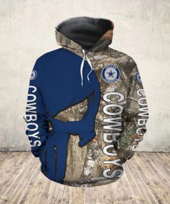 The punisher dallas cowboys all over print hoodie - front