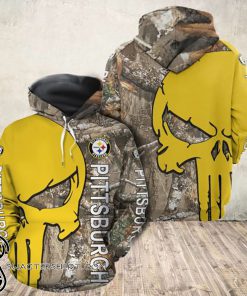 The punisher pittsburgh steelers all over print hoodie