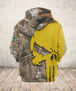The punisher pittsburgh steelers all over print hoodie - back