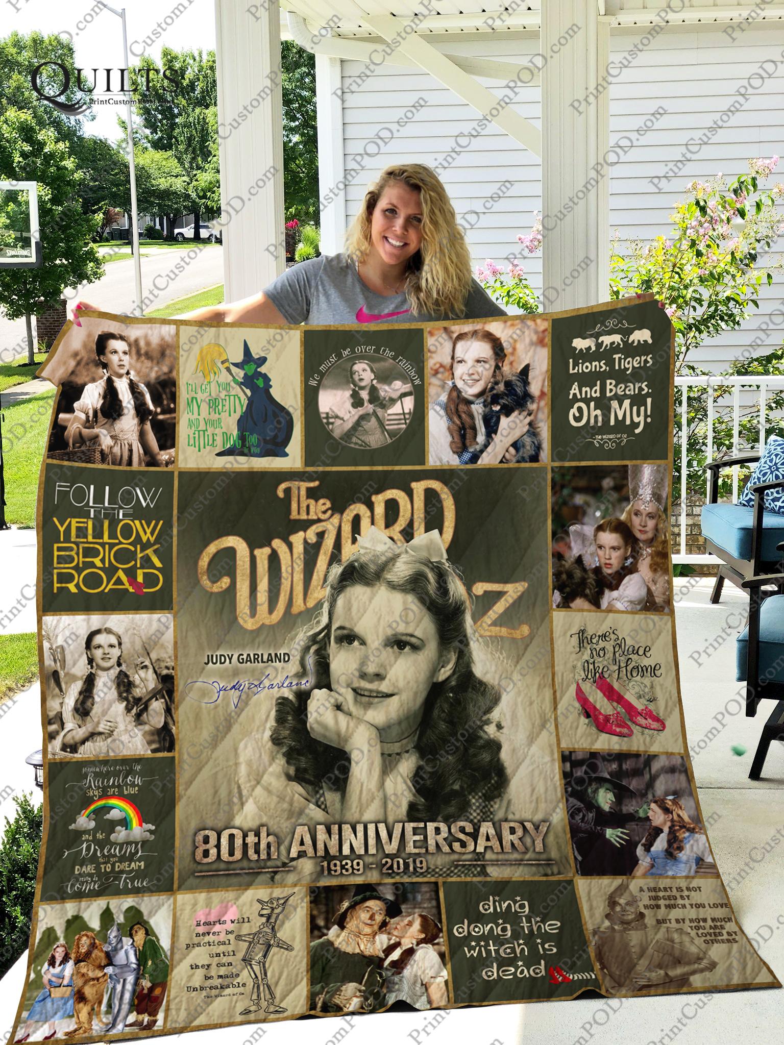 The wizard of oz judy garland 80th anniversary quilt - throw
