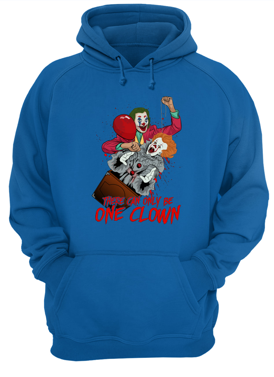 There can only be one clown pennywise and joker hoodie
