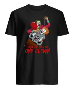 There can only be one clown pennywise and joker mens shirt
