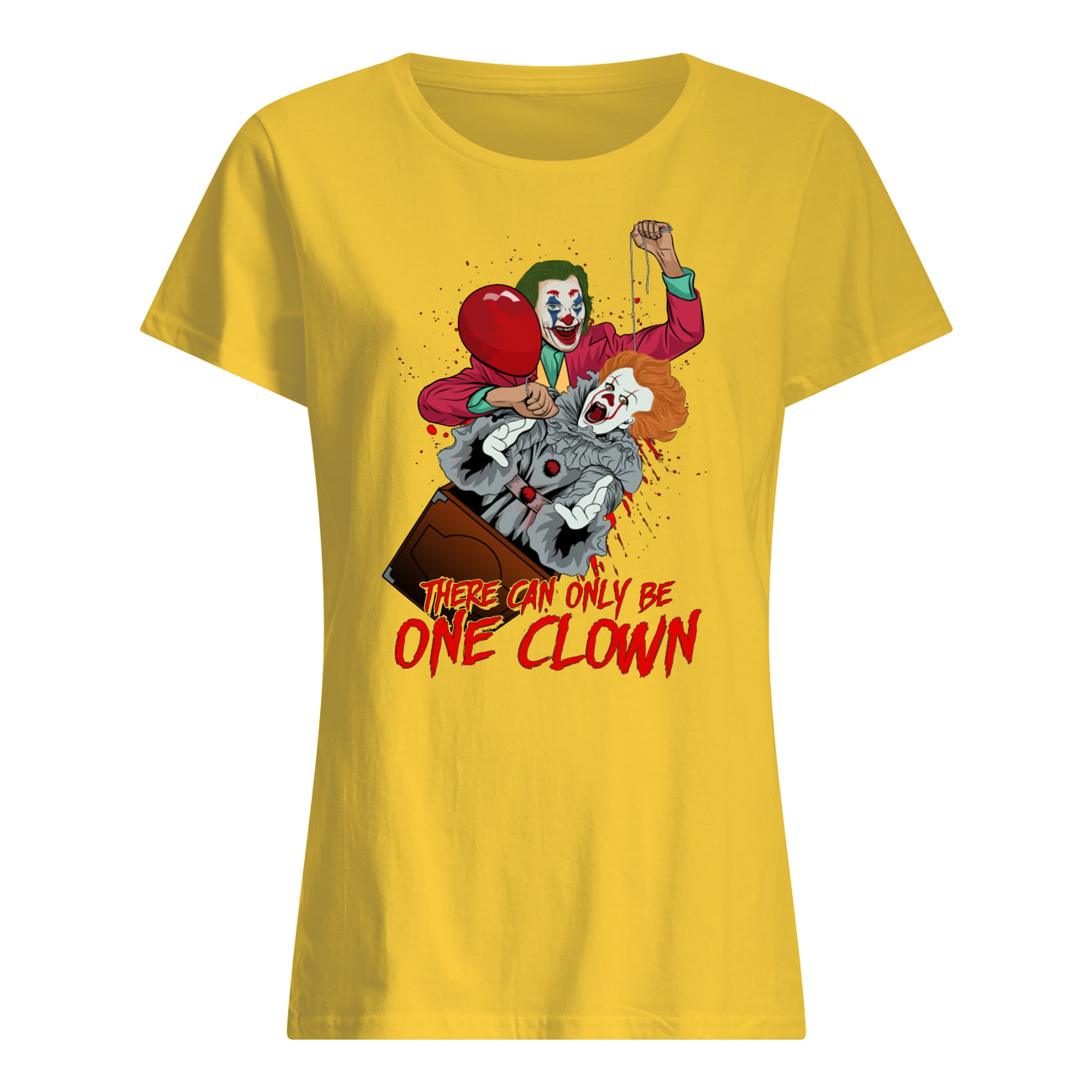 There can only be one clown pennywise and joker womens shirt