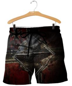 Tiger tank 3d all over printed shorts
