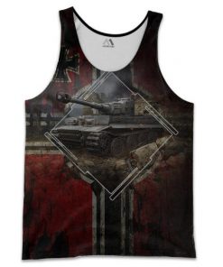 Tiger tank 3d all over printed tank top