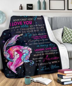 To my daughter never forget that I love you mermaid blanket - xlarge
