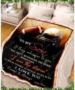 To my son I love you forever and always football blanket 4