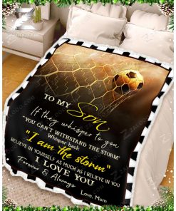 To my son I love you forever and always soccer blanket 1