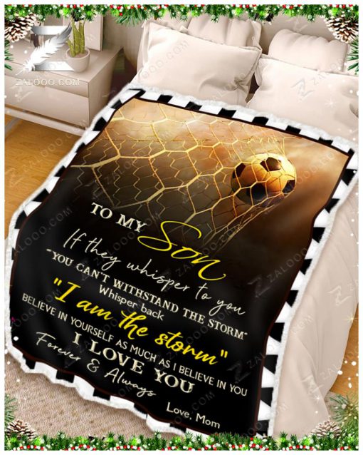 To my son I love you forever and always soccer blanket 1