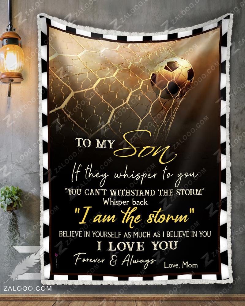 To my son I love you forever and always soccer blanket 2