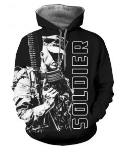 US army veteran soldier 3d full printing hoodie - size XL