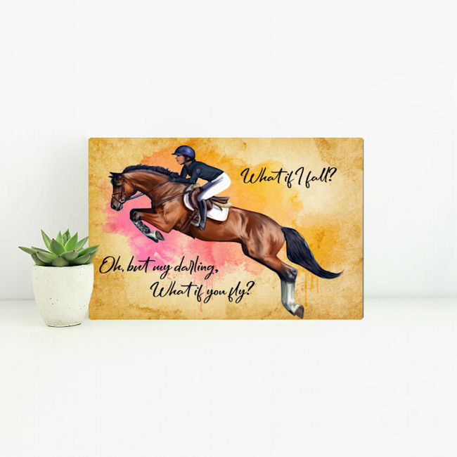 What if i fall oh my darling what if you fly horse canvas - large