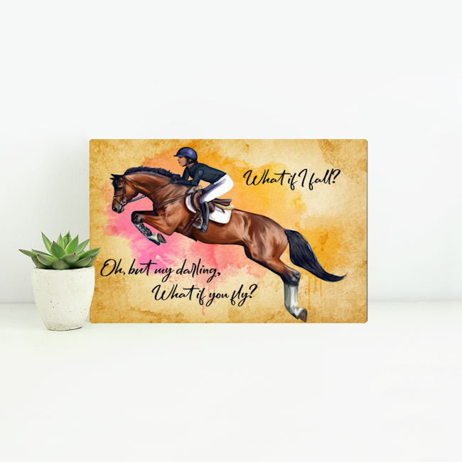 What if i fall oh my darling what if you fly horse canvas - medium