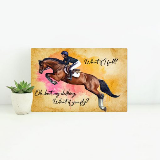 What if i fall oh my darling what if you fly horse canvas - small