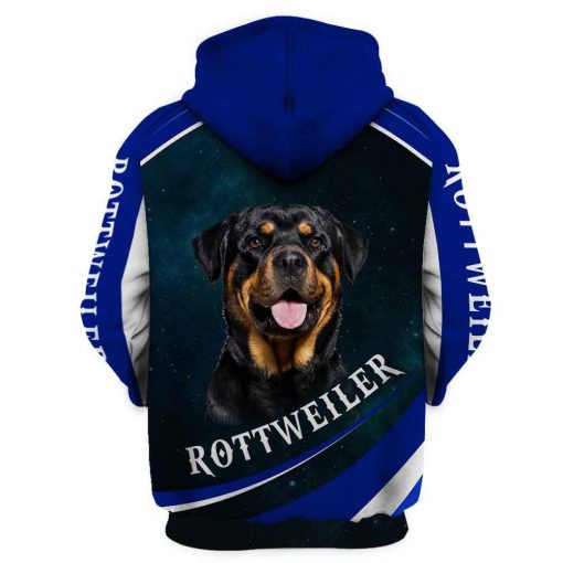 When it's to hard to look back rottweiler 3d full printing hoodie - back